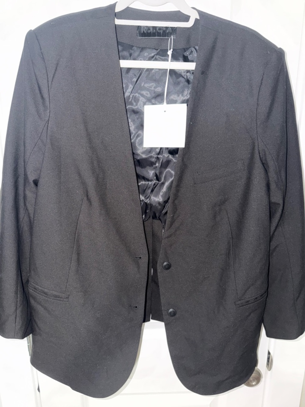 Black Roucha Baugin Blazer Jacket - Classic Tailored Suit Jacket
